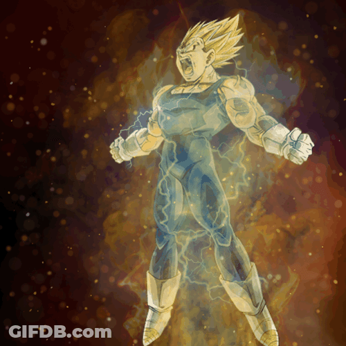 Majin Vegeta Electric Shock GIF