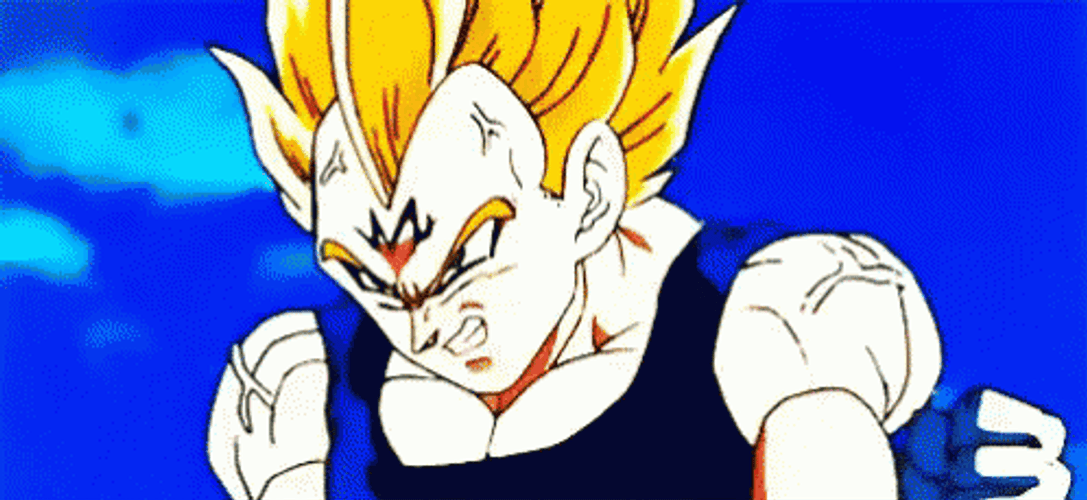 Majin Vegeta Rage Super Saiyan GIF