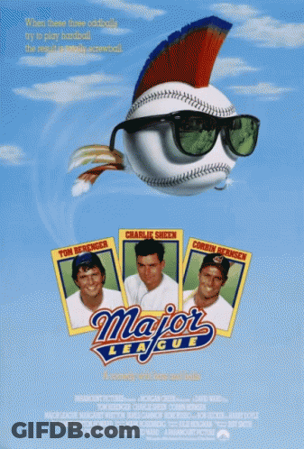 Major League Movie Poster Three Baseball Players GIF