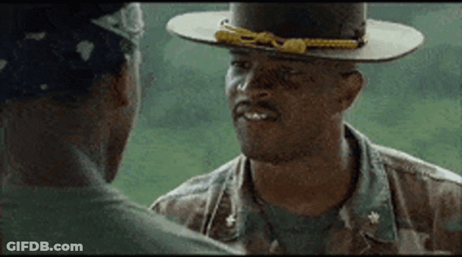 Major Payne Confronting Scared Cadet GIF