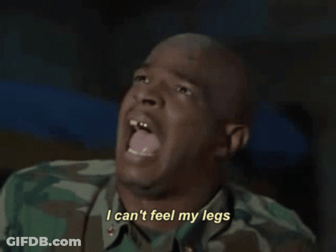 Major Payne Panicking Can't Feel Legs GIF