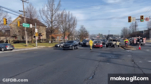 Make A Gif.com At Busy Intersection GIF