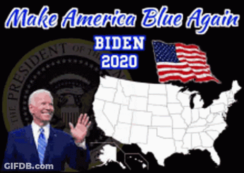 Make America Blue Again Poster With US Map GIF