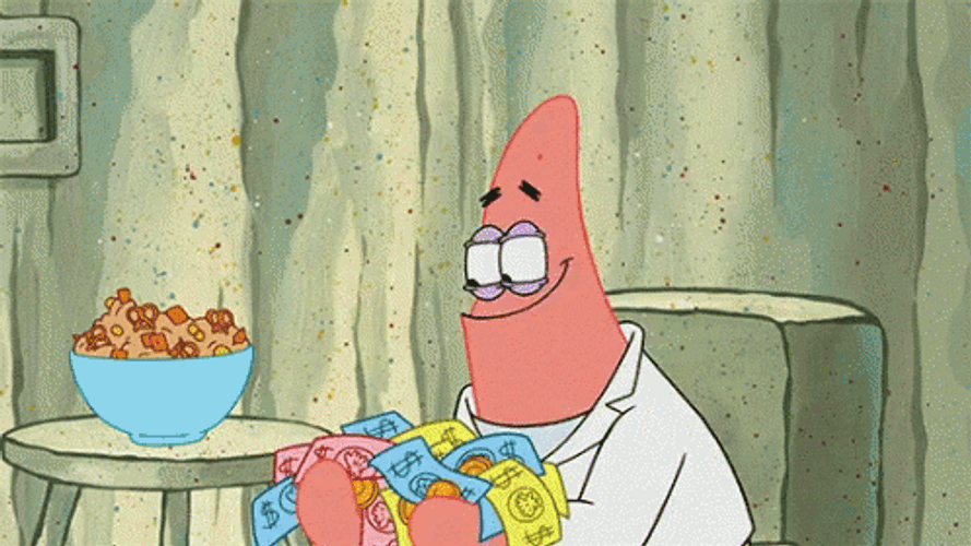 Make It Rain Patrick Star GIF
