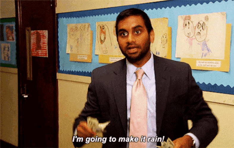 Make It Rain Tom Haverford GIF