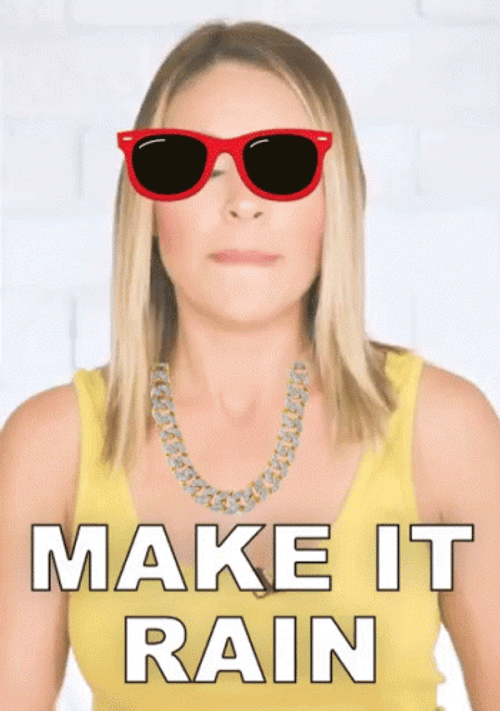 Make It Rain Woman Sunglasses GIF