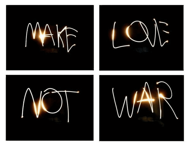 Make Love Not War Neon GIF
