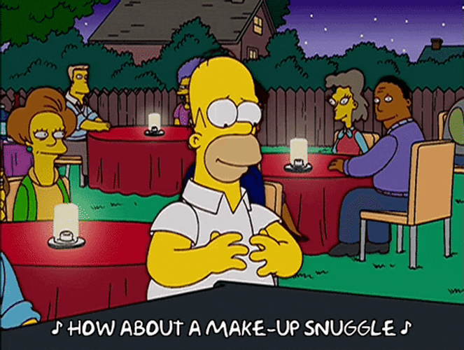 Make Up Snuggle Homer Snuggle GIF