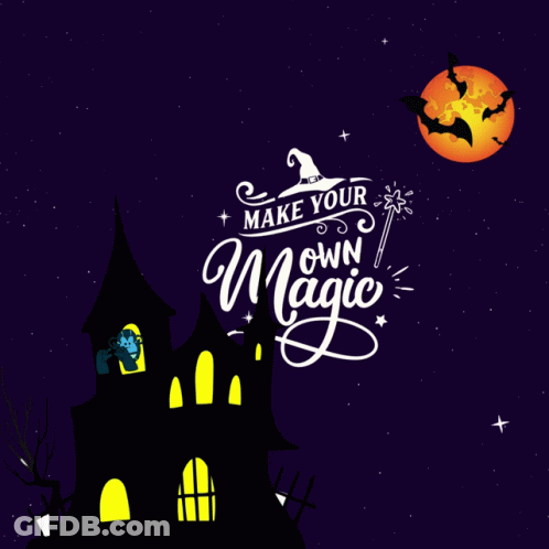 Make Your Own Magic Haunted House Poster GIF
