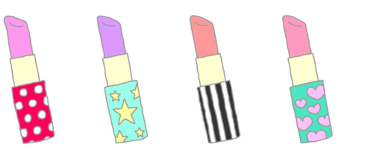 Makeup Cartoon Pastel Lipsticks GIF