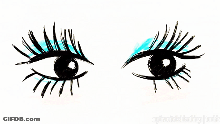 Makeup Eyes Blinking Sketch GIF
