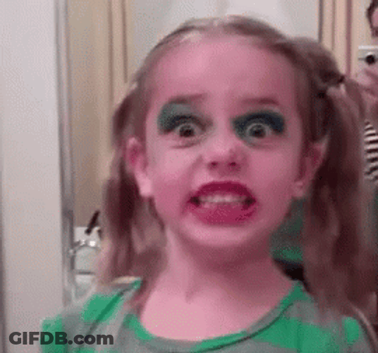 Makeup Fail Funny Girl GIF