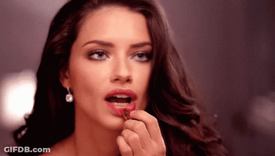 Makeup Lipstick Adriana Lima GIF