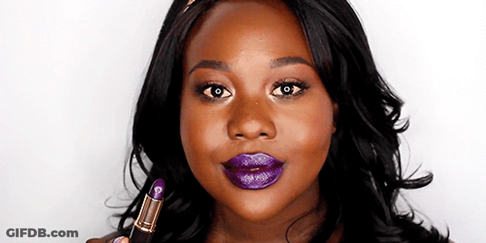 Makeup Purple Lipstick Girl GIF