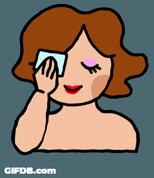 Makeup Removal Cartoon Sticker GIF