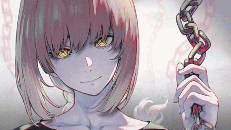 Makima Holds Chain GIF