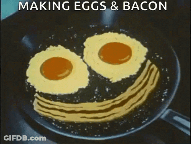 Making Eggs And Bacon GIF