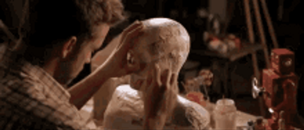Making Face Sculpture GIF