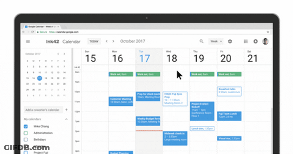 Making Schedule On Google Calendar GIF
