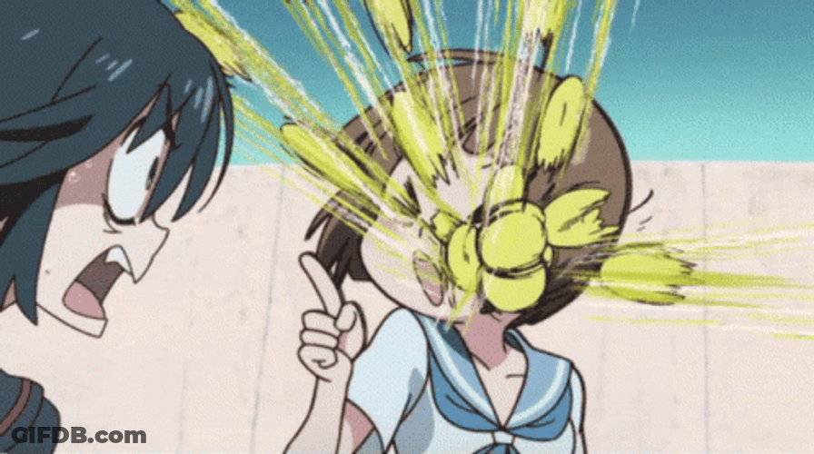 Mako's Face Hit Kill La Kill GIF