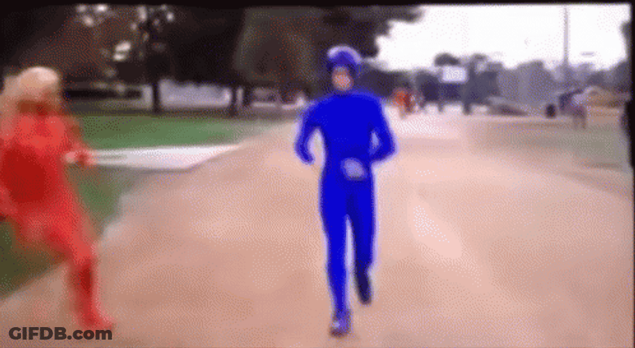 Malcolm Red Blue Speed Walking GIF