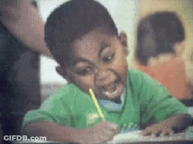 Male Kid Coloring Enthusiastically GIF