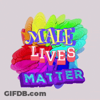 Male Lives Matter Sign With Rainbow Background GIF