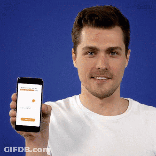 Male Model Endorsing Best Smartphone GIF