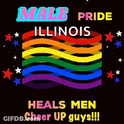 Male Pride Illinois Rainbow Poster GIF