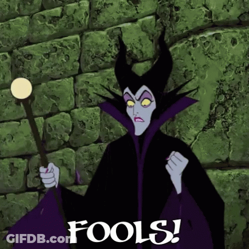 Maleficent Cartoon Saying Fools GIF