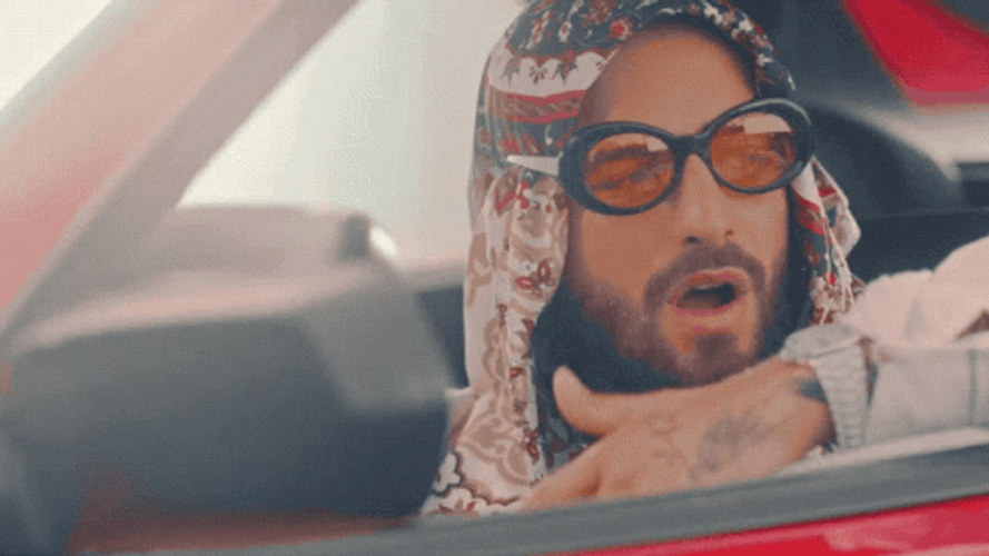 Maluma Singing In A Running Car GIF
