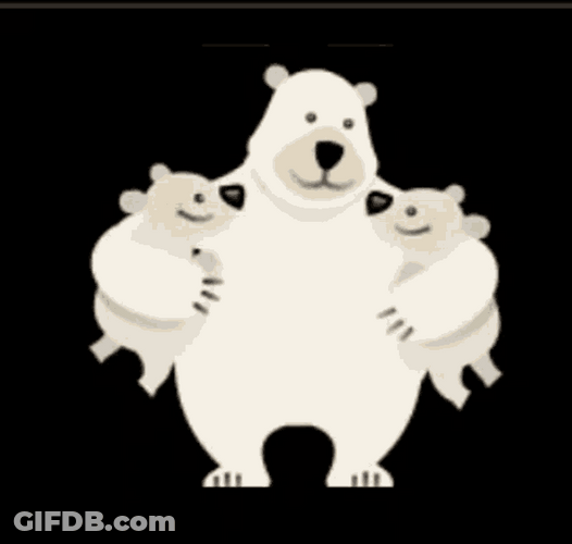 Mama Bear Hug Babies Sticker GIF
