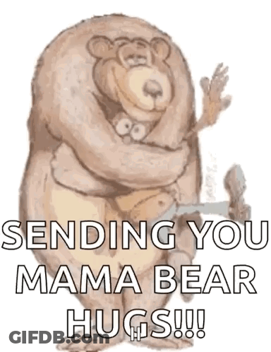Mama Bear Hugging Squirrel GIF