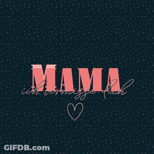 Mama Heart Bouncing Text Vector Art GIF
