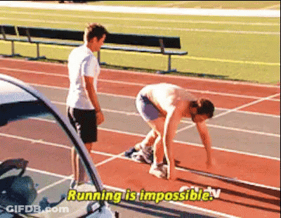 Man About To Run Saying Running Is Impossible GIF