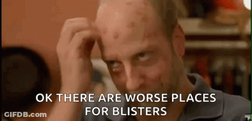 Man Acne Scratching Head Ok Worse Places Blisters GIF