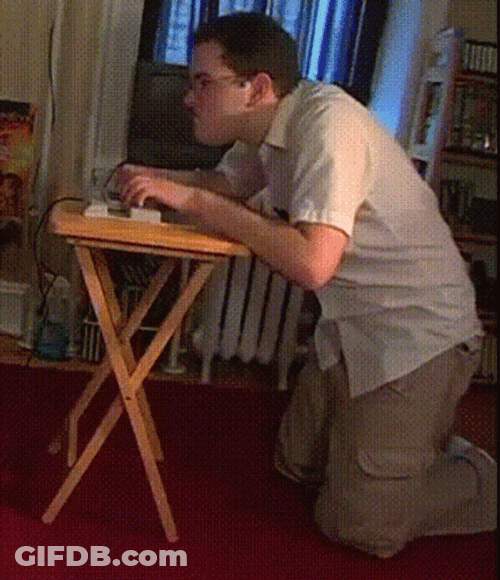 Man Addicted In Playing Video Game GIF