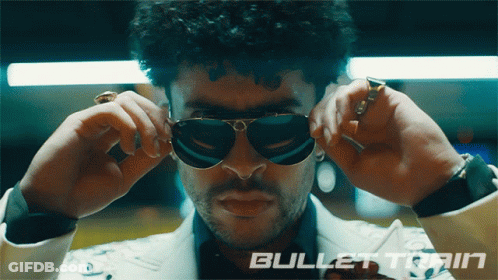 Man Adjusting Sunglasses Bullet Train GIF