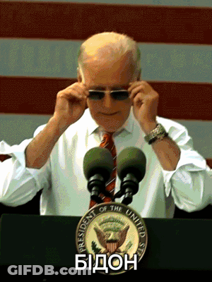 Man Adjusting Sunglasses In Front Of Presidential Seal GIF