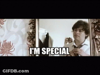 Man Adjusting Tie In Mirror Saying I'm Special GIF