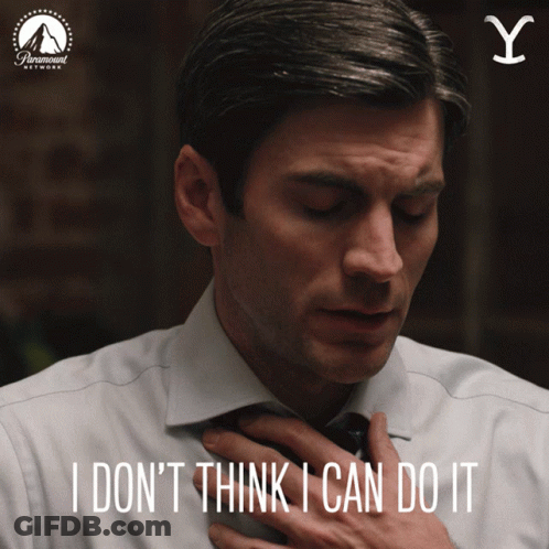 Man Adjusting Tie Saying I Don't Think I Can Do It GIF