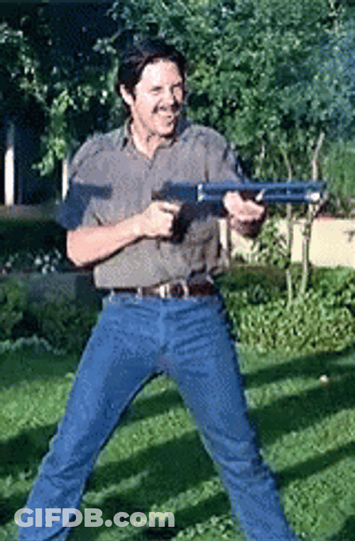 Man Aiming With Shotgun GIF
