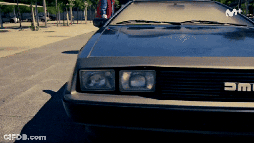 Man Alighting From Delorean GIF
