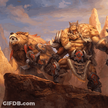 Man And Bear Standing Together GIF