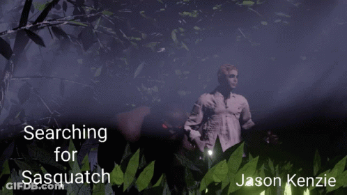 Man And Bigfoot In Sasquatch Search GIF