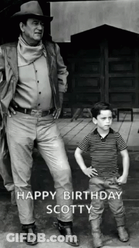 Man And Boy Black And White Happy Birthday Scotty GIF