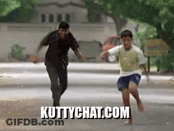 Man And Boy Running Down Street GIF
