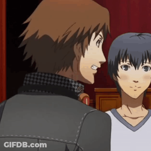 Man And Boy Standing Next To Each Other In Room GIF