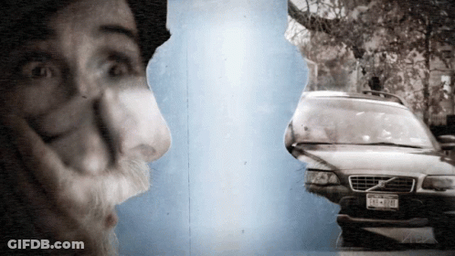 Man And Car With License Plate NC-418 GIF