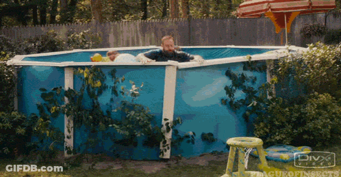 Man And Child In Pool GIF